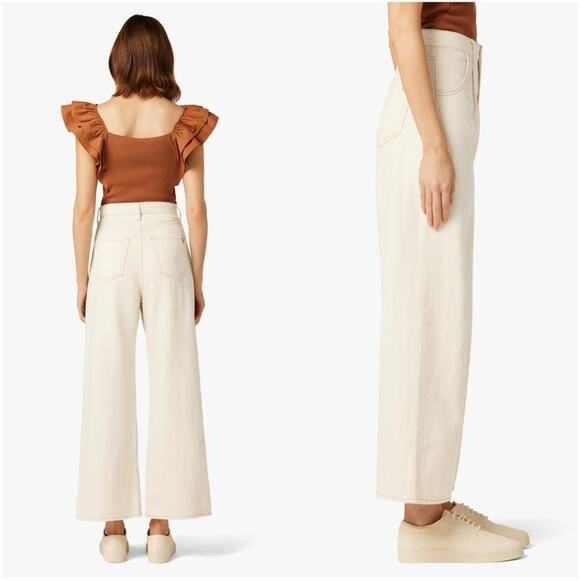 JOE’S JEANS The Pleated Wide Leg Ankle Pant in Natural - Picture 2 of 12